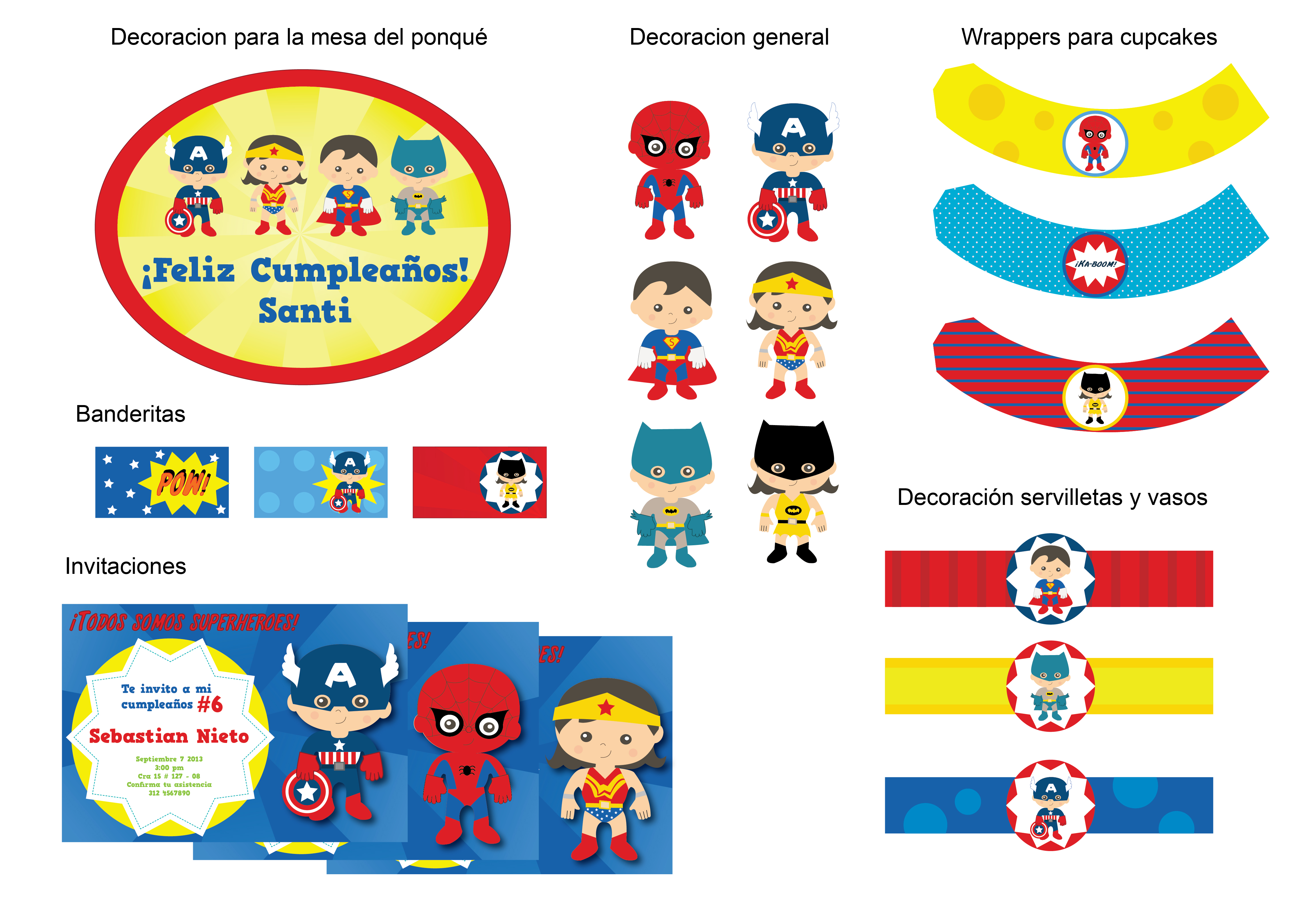 Ideas para decorar fiesta infantil de Superhéroes - Decoración de